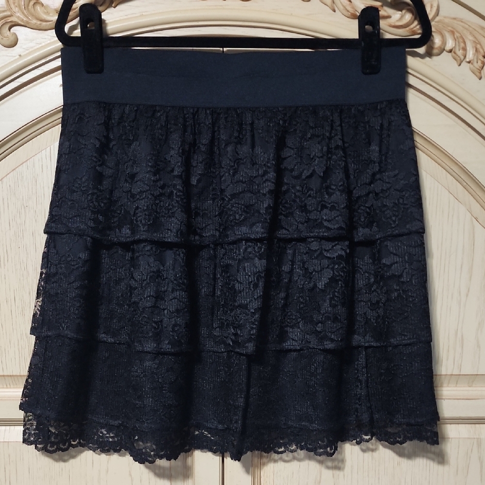 Apt. 9 Black Tiered Mini Skater Skirt